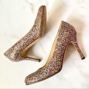 Kate Spade Karolina Glitter Old Gold Pumps Heels